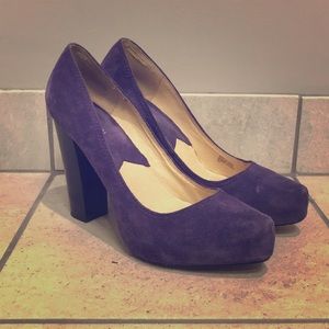 Purple suede Michael Kors heels